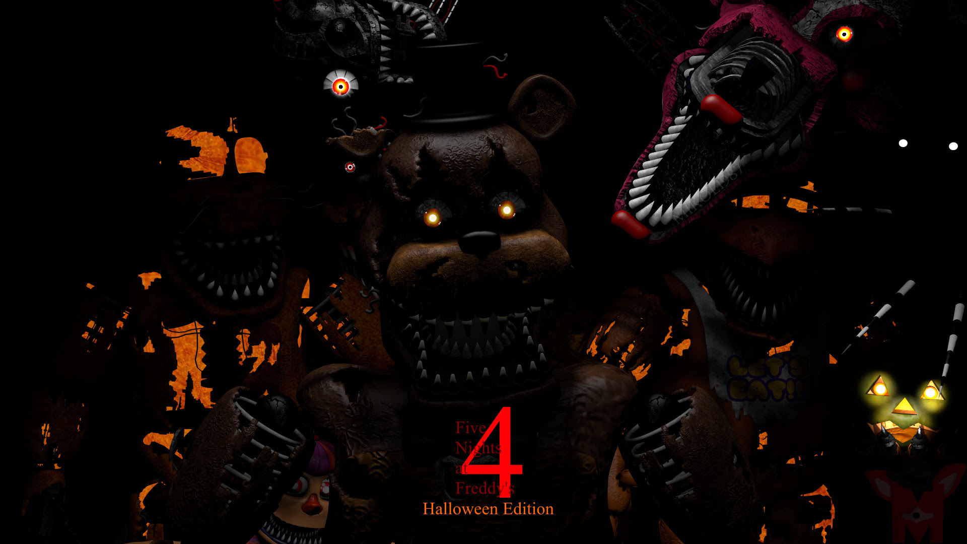 Игры фредди 4 ночь. Five Nights at Freddys 4 Хэллоуин Edition. ФНАФ девять кошмарный Фредди.