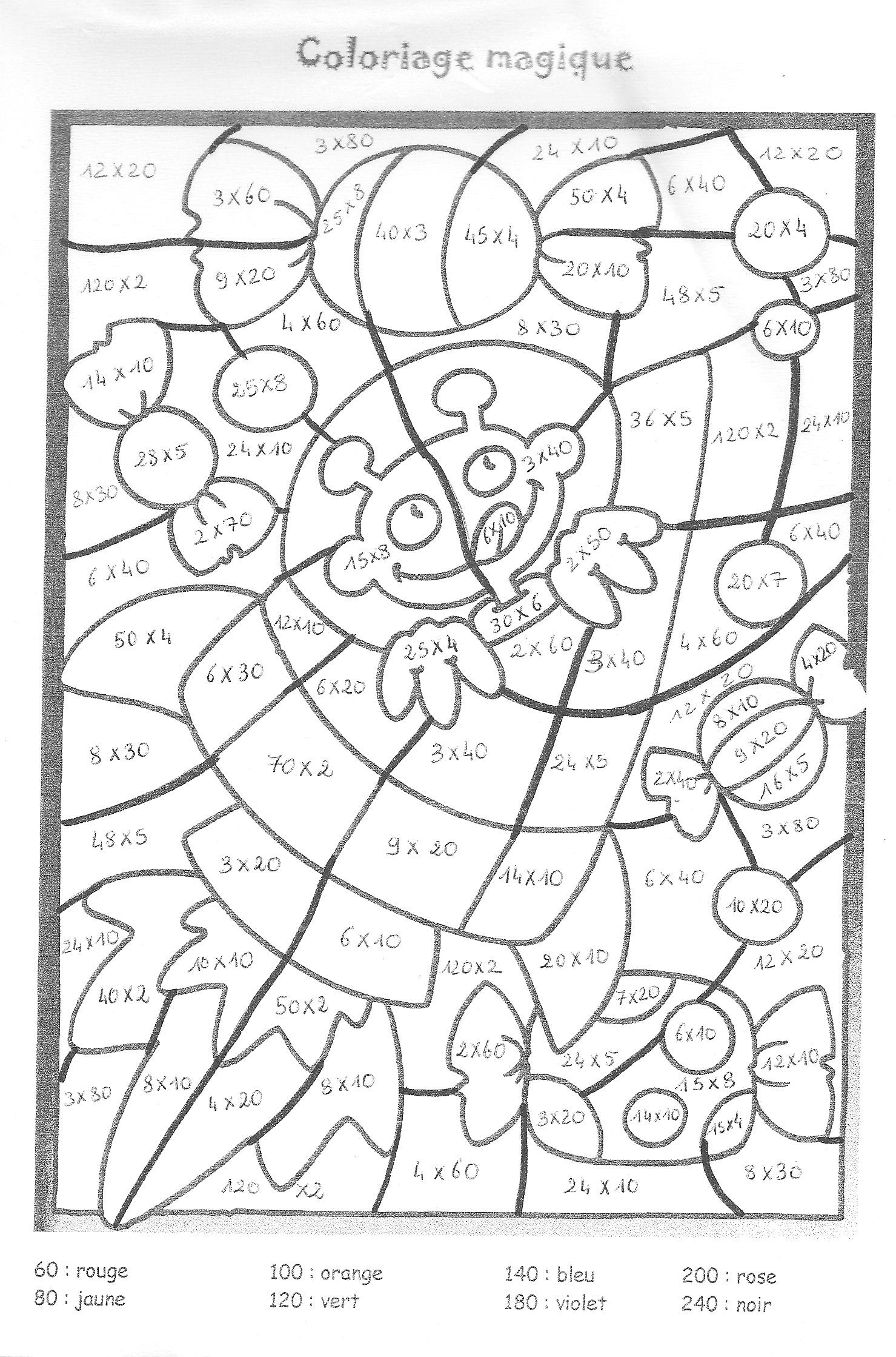 Coloriage204 coloriage magique tables de multiplication