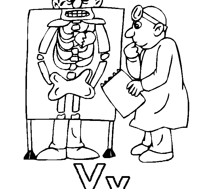 X Coloring Sheet - Free Coloring Page