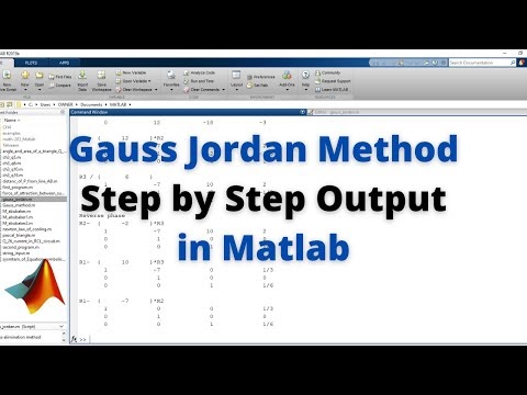 Step by output of Gauss Jordan in MatLab | Reduced form of Augmented matrix in MatLab - MATLAB Programming