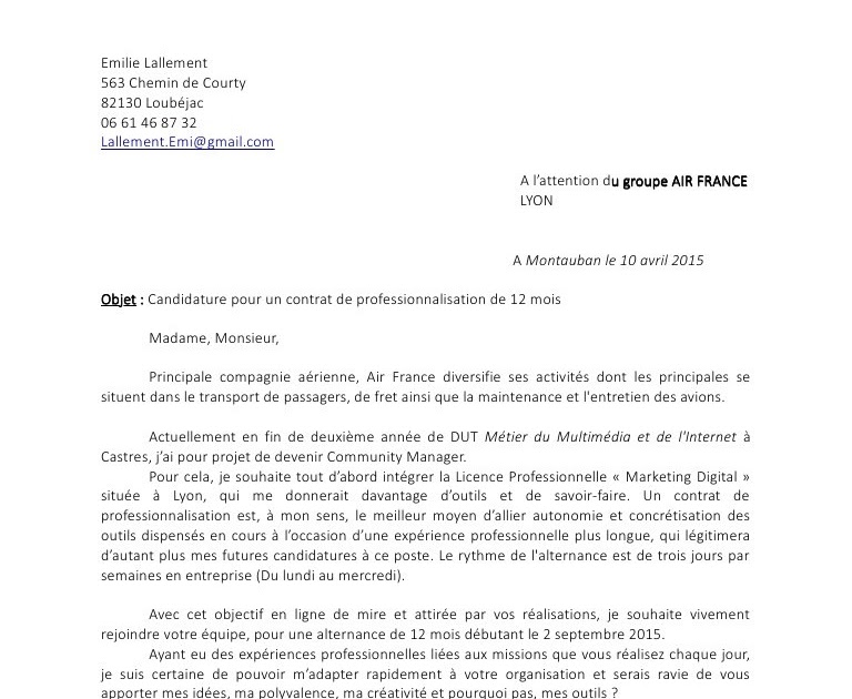 Lettre De Motivation Stage Bts Mco lettre de motivation pour bts mco