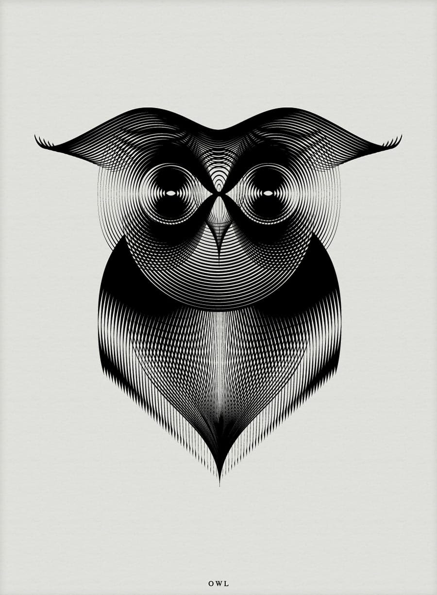 Animals Drawn with Moiré Patterns pattern illustration animals