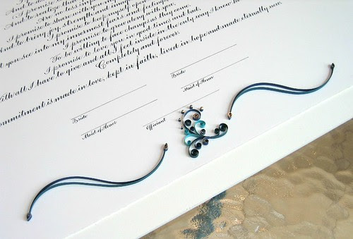 Quilled marriage certificate by Ann Martin