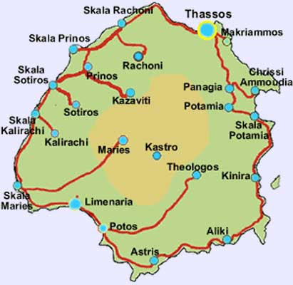 Thassos Karte | Karte