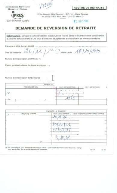 Application Form Formulaire De Demande Retraite
