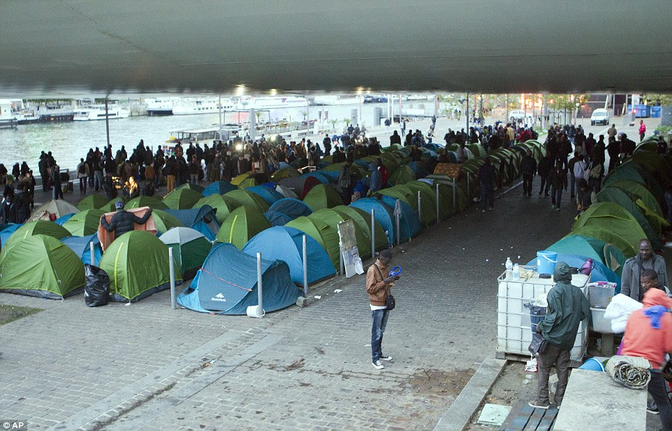 Soon to disappear: The razing of camps is commonplace in France, with judges happy to grant destruction orders