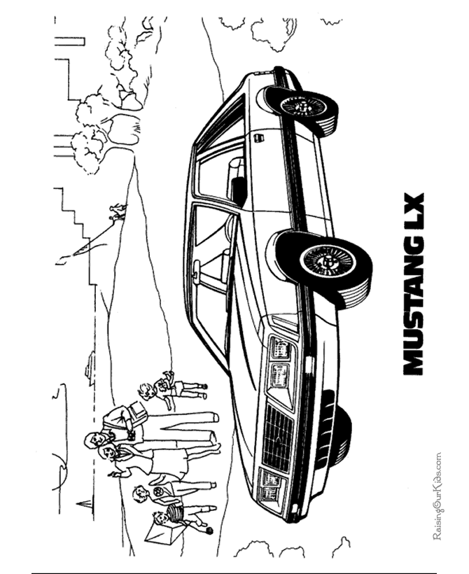 coloring pages cars mustang