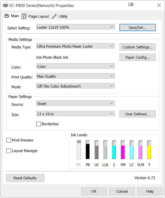 Epson's Print Driver UI for Windows Epson's Print Driver UI for Windows