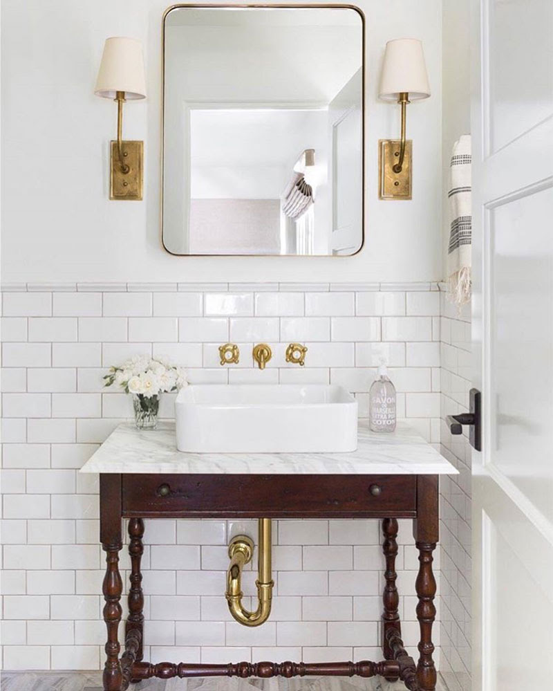 Home Architec Ideas Bathroom Design With Gold Fixtures