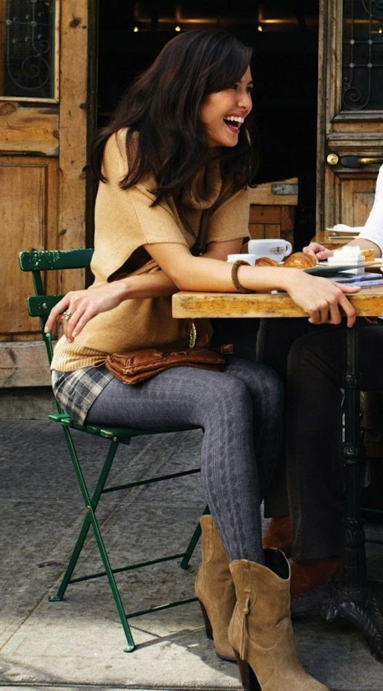 8 Ways to Wear Tights this Winter // cable knit leggings