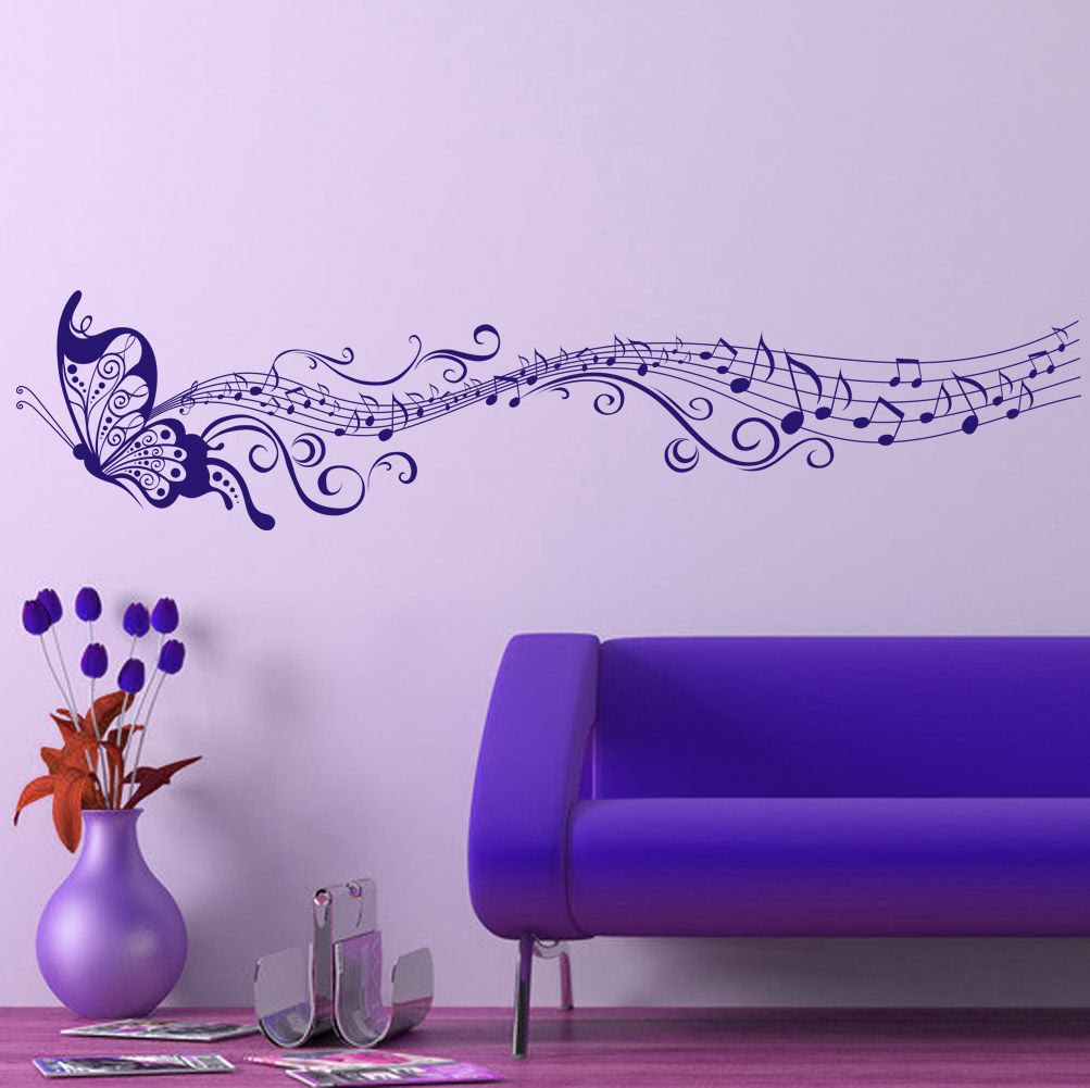 Large Singing Purple Butterfly Wall Stickers Home Decor Art Large Singing Purple Butterfly Wall Stickers Home Decor Art