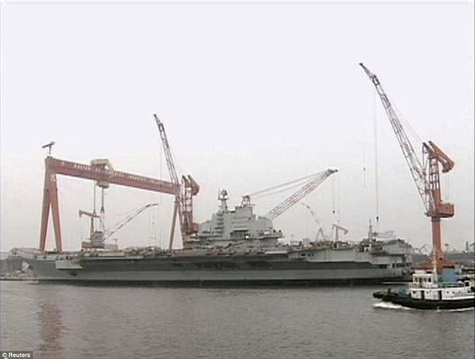 Refit: The transformation from a rusting hulk to a new aircraft carrier took years and is part of the Chinese navy's modernisation 