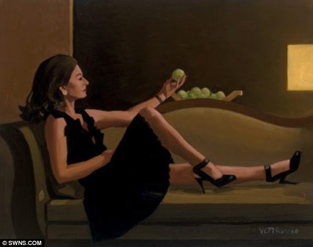 Immortalised: A painting of Original Sin by artist Jack Vettriano in which the sofa is featured