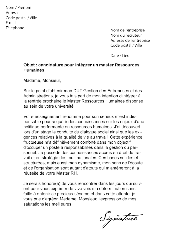Lettre De Motivation Paces
