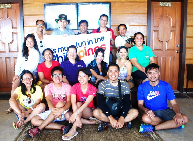Gigi Bautista (seated, second row, second from right) with members of the media