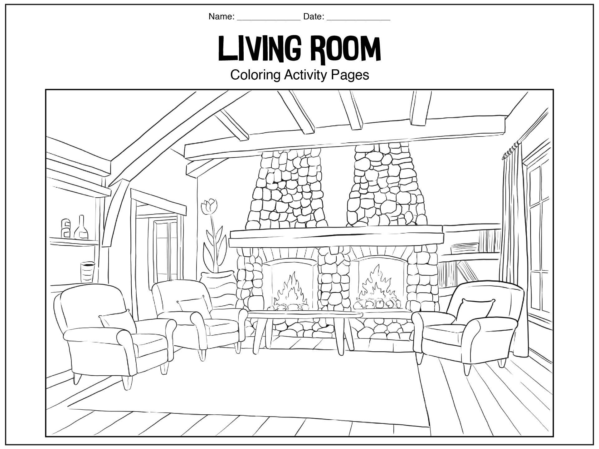 61 Tutorial Parts Of House Coloring Page With Video