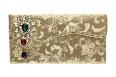 Indian Wedding Envelope with Kundan Accessory Indian Wedding Envelope with Kundan Accessory