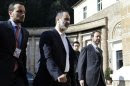 Syrian National Coalition head Moaz al-Khatib arrives for meetings at Villa Madama in Rome