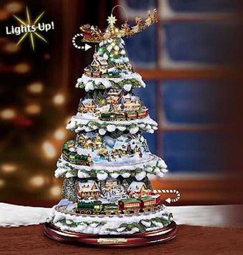 christmas tree Thomas Kinkade Wonderland Express Animated Tabletop Christmas Tree With Train by ...
