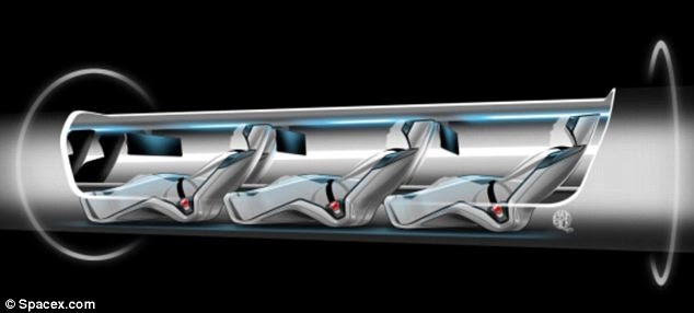 'It would have less lateral acceleration which is what tends to make people feel motion sick than a subway ride, as the pod banks against the tube like an airplane,' creator Elon Musk said