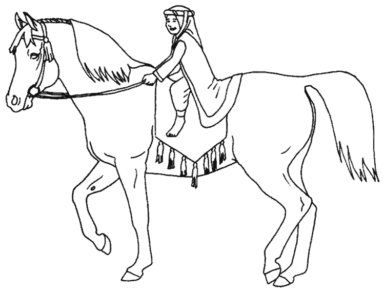 dessin à imprimer Dessin A Imprimer Cheval Et Cavalier