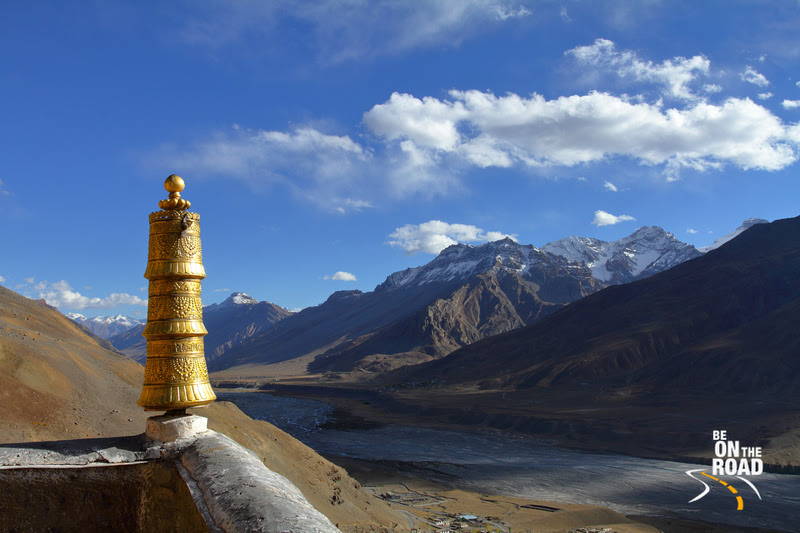 Picturesque Himalayas and the Spiti Valley as seen from Ki Monastery