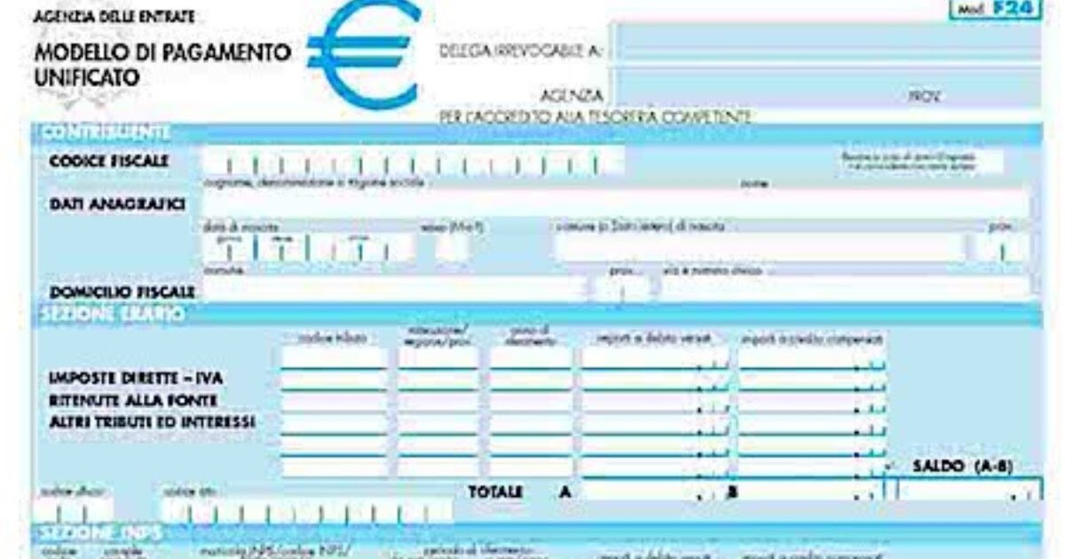 Diagramma Image Modello F24 Da Scaricare Agenzia Delle Entrate