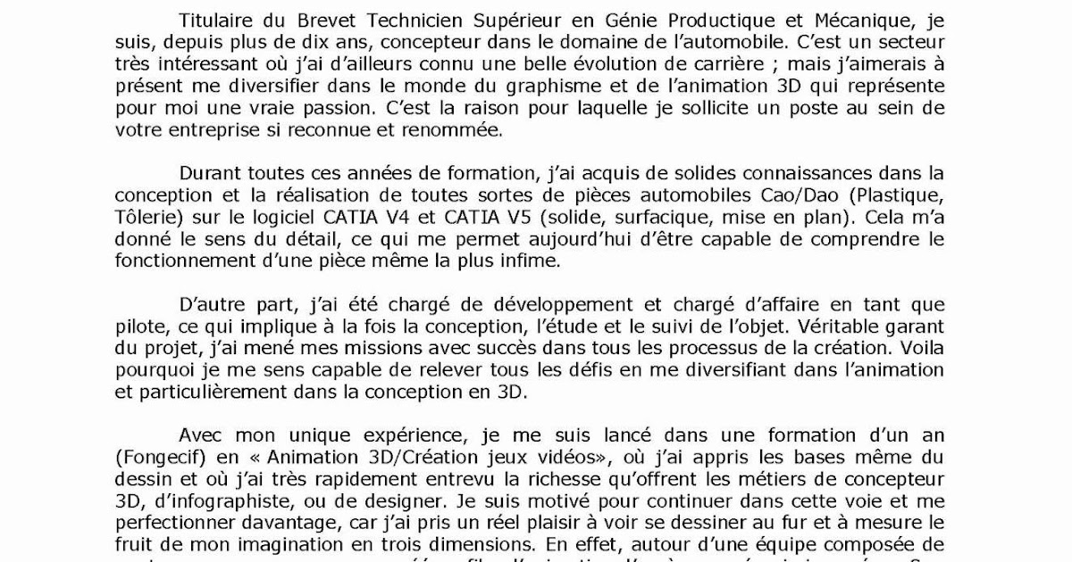 Projet De Formation Motivé Parcoursup Exemple Bts  Delnancz