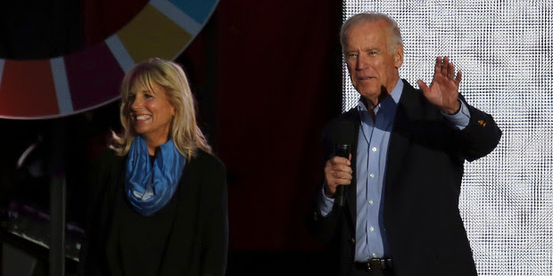 US Vice President Joe Biden and his wife Jill at the event. Photo / AP