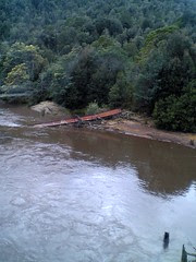 Fallen iron bridge on ABT Railway
