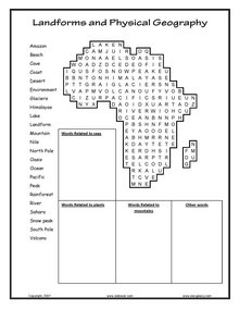 Geography Word Searches Printable