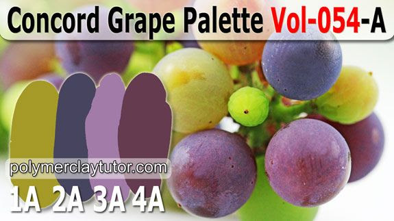 http://www.pinterest.com/pin/190558627954473768/ Concord Grape Color Palette by Polymer Clay Tutor