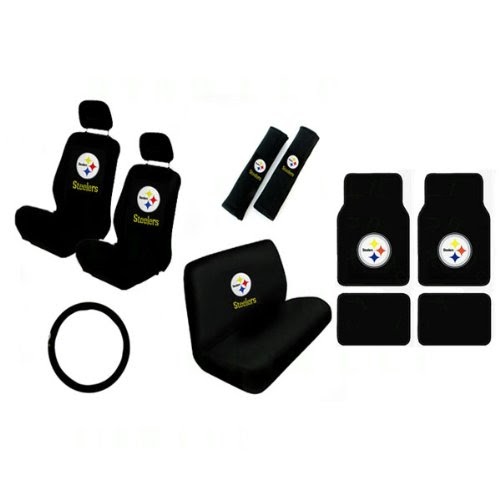 15 Piece Nfl Auto Interior Gift Set, Steelers Car Seat Covers Set