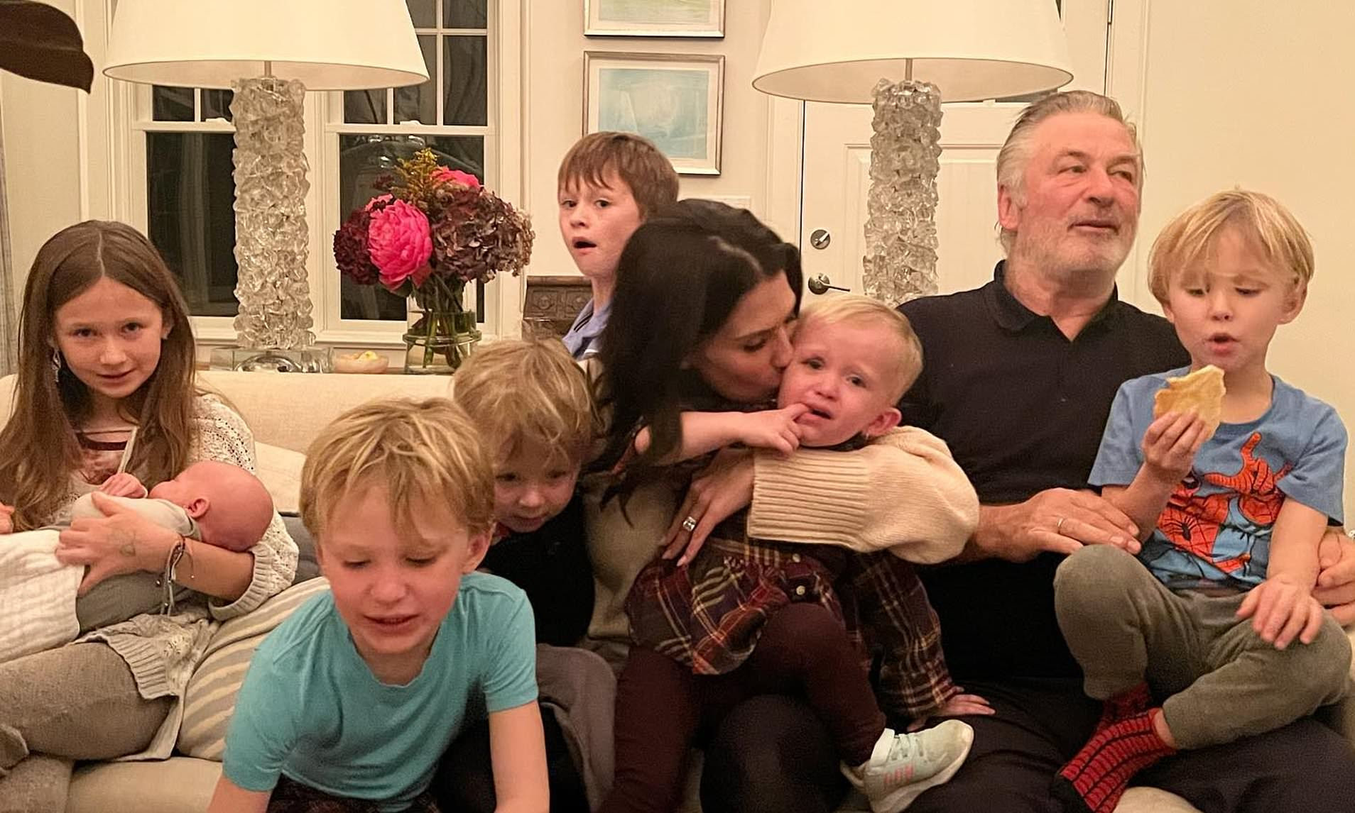 Alec Baldwin and wife Hilaria share a snap including all seven of their kids for Thanksgiving