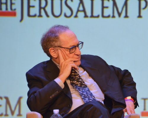 Click photo to download. Caption: Harvard University law professor Alan 
Dershowitz on stage at the second annual Jerusalem Post Conference in New 
York City. Dershowitz and Jerusalem Post columnist Caroline Glick sharply 
disagreed on a two-state solution to the Israeli-Palestinian conflict, and 
Dershowitz's comments were laughed at by the audience. Credit: Maxine 
Dovere.
