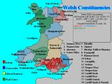 Forecast for Wales (Constituencies, Coloured By Percentage Lead)