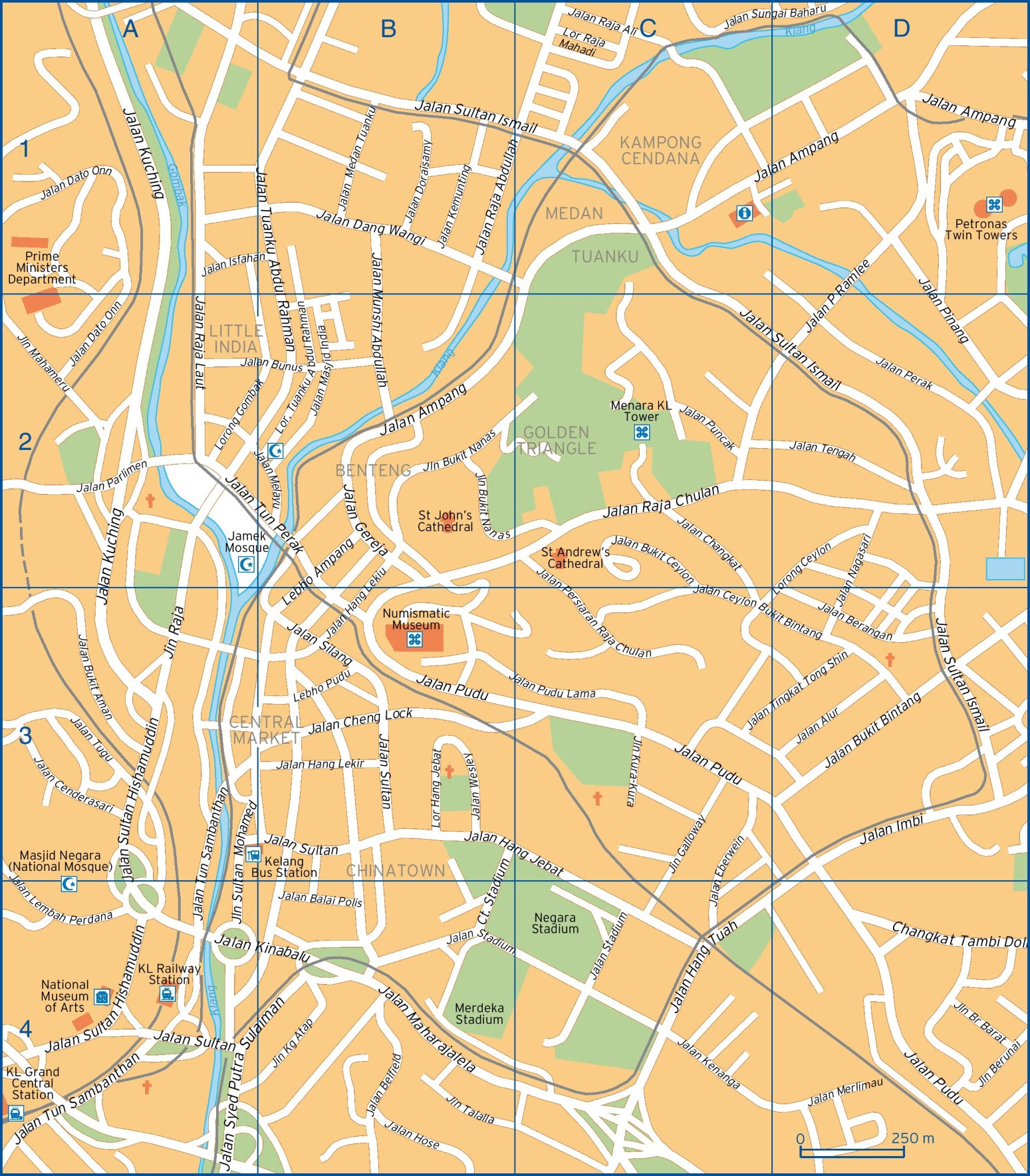 Kuala Lumpur City Map  Tourist Map Of English