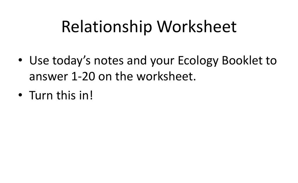 Ecological Relationships Worksheet Answers Promotiontablecovers