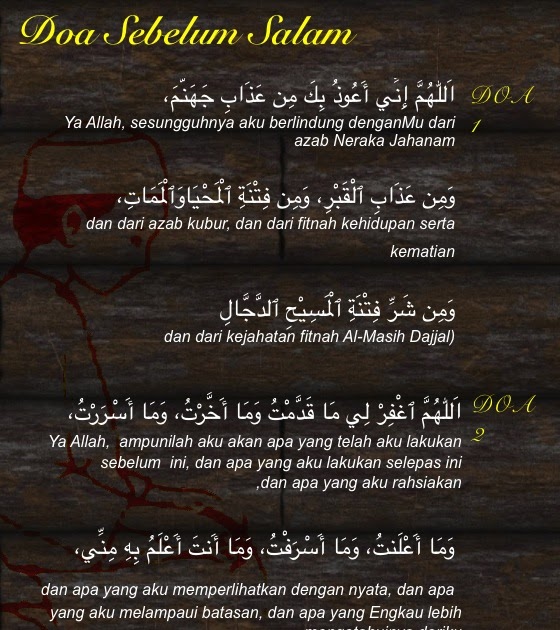 Doa Sebelum Salam Shalat - Kumpulan Doa