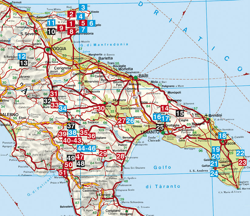 Puglia Karte : 8-daagse fietsvakantie Puglia · Pharos Reizen - Puglia