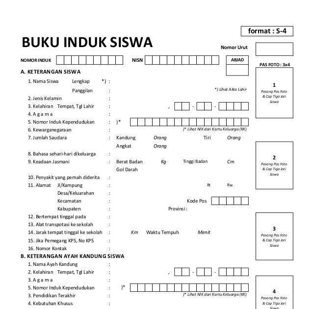 Contoh Format Buku Induk Siswa K13 Smp Info Berbagi Buku