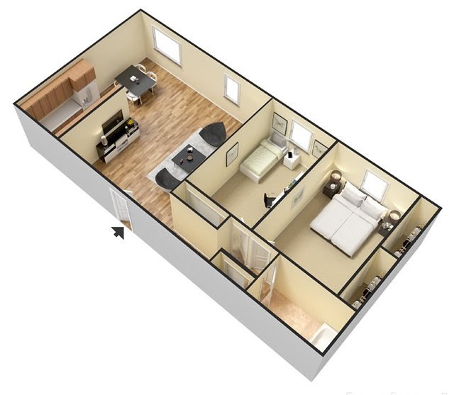 1000 Sq Ft House Plans 3 Bedroom 3D - Draw-meta
