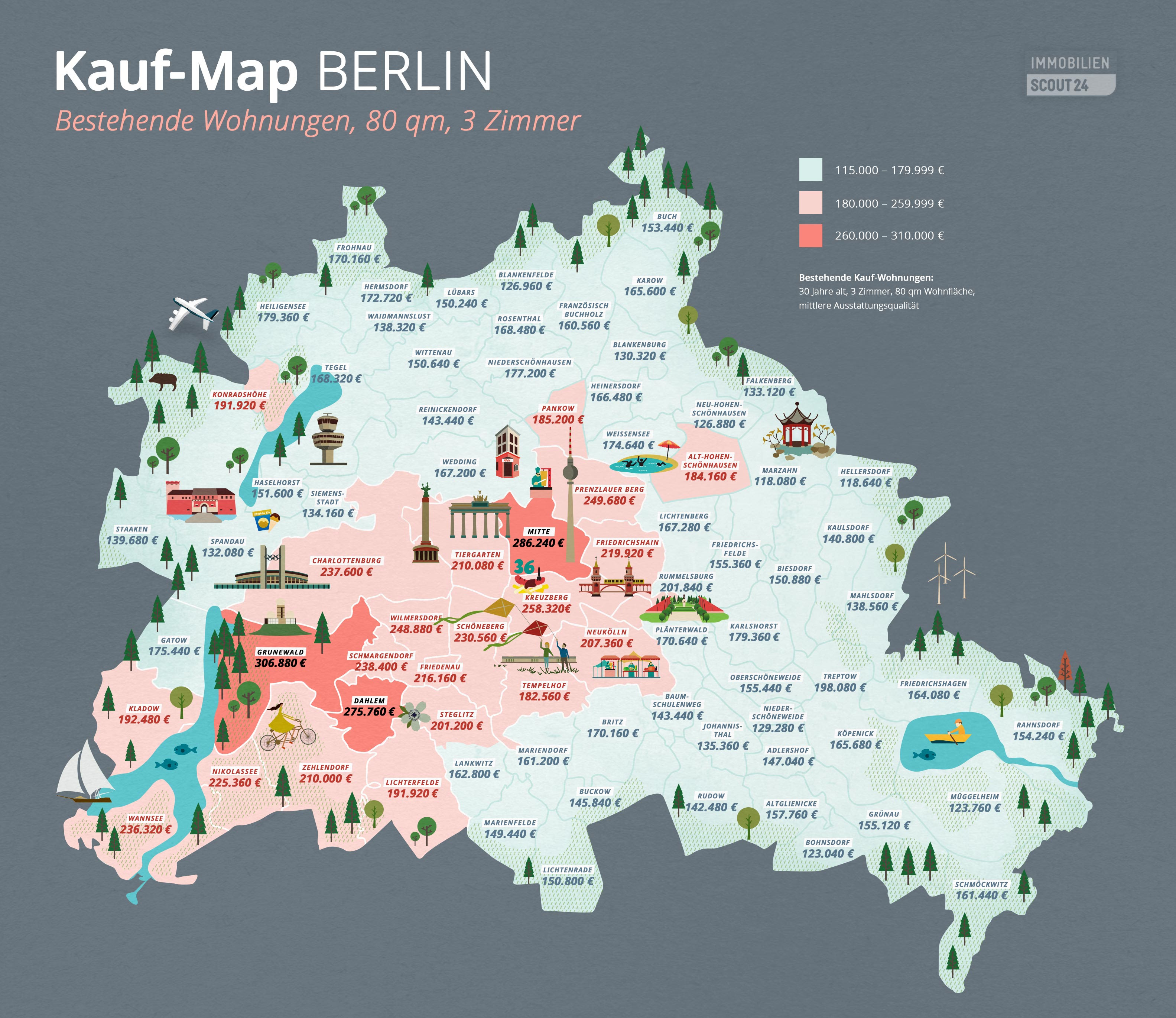 Berlin Immobilienpreise Karte | Karte
