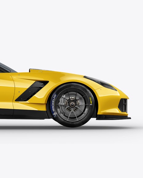 Download Chevrolet Corvette C7r Psd Mockup Side View Isometric Mockups Psd PSD Mockup Templates