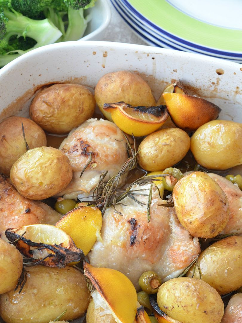 Summer Roast Chicken with Lemon and Olives