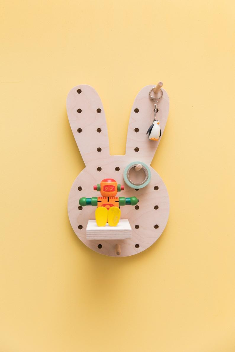 wood pegboards for children's rooms