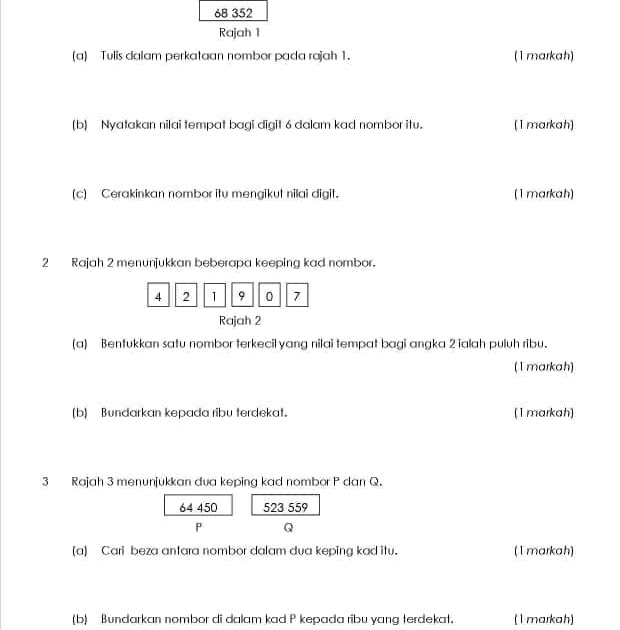 Latih Tubi Matematik Dan Jawapan Tahun 6  mowmalay