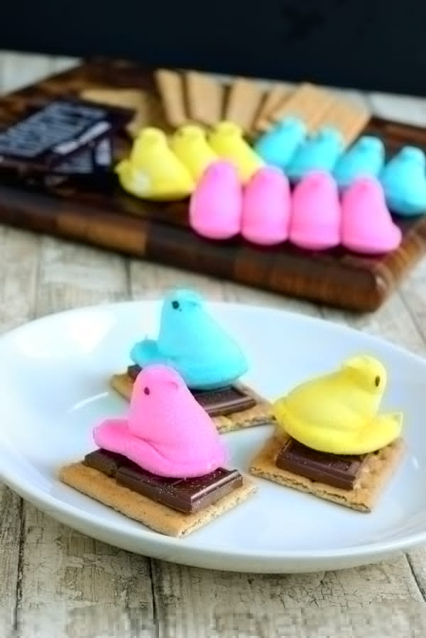 Easy Edible Easter Crafts Recipe: Peeps Marshmallow Smore's