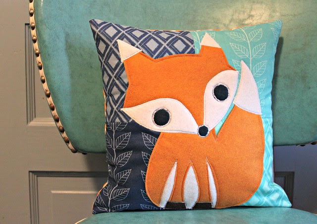 quilted fox pillow