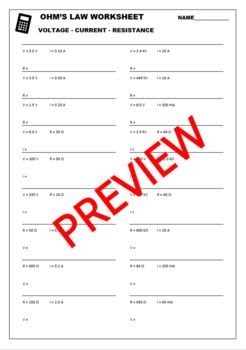 Ohms Law Practice Worksheet - worksheet